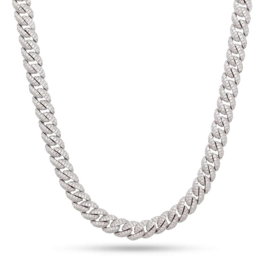 10mm Iced Miami Cuban Link Chain in Gold Plated / White Gold / 18" by King Ice