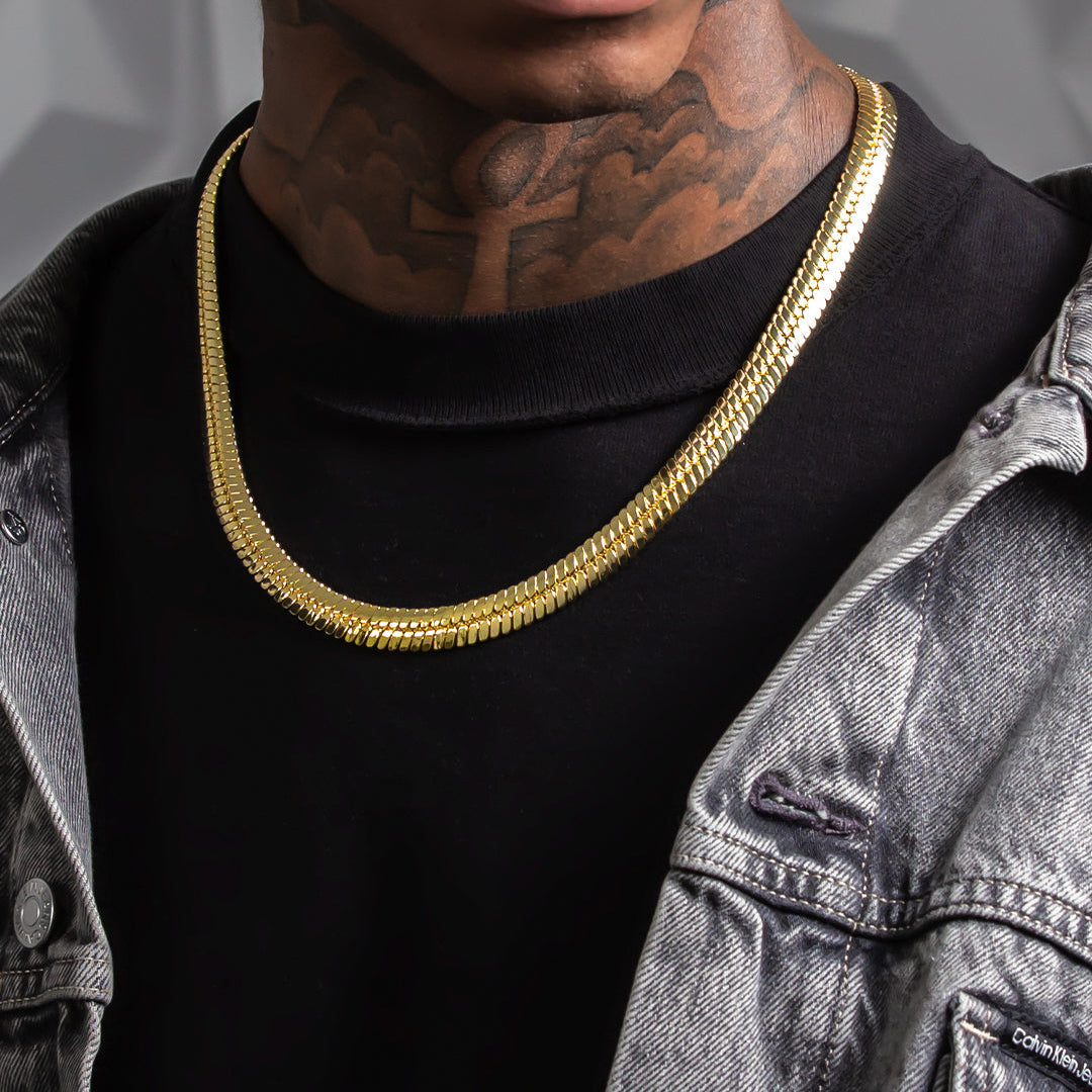 10mm Thick Herringbone Chain in by King Ice