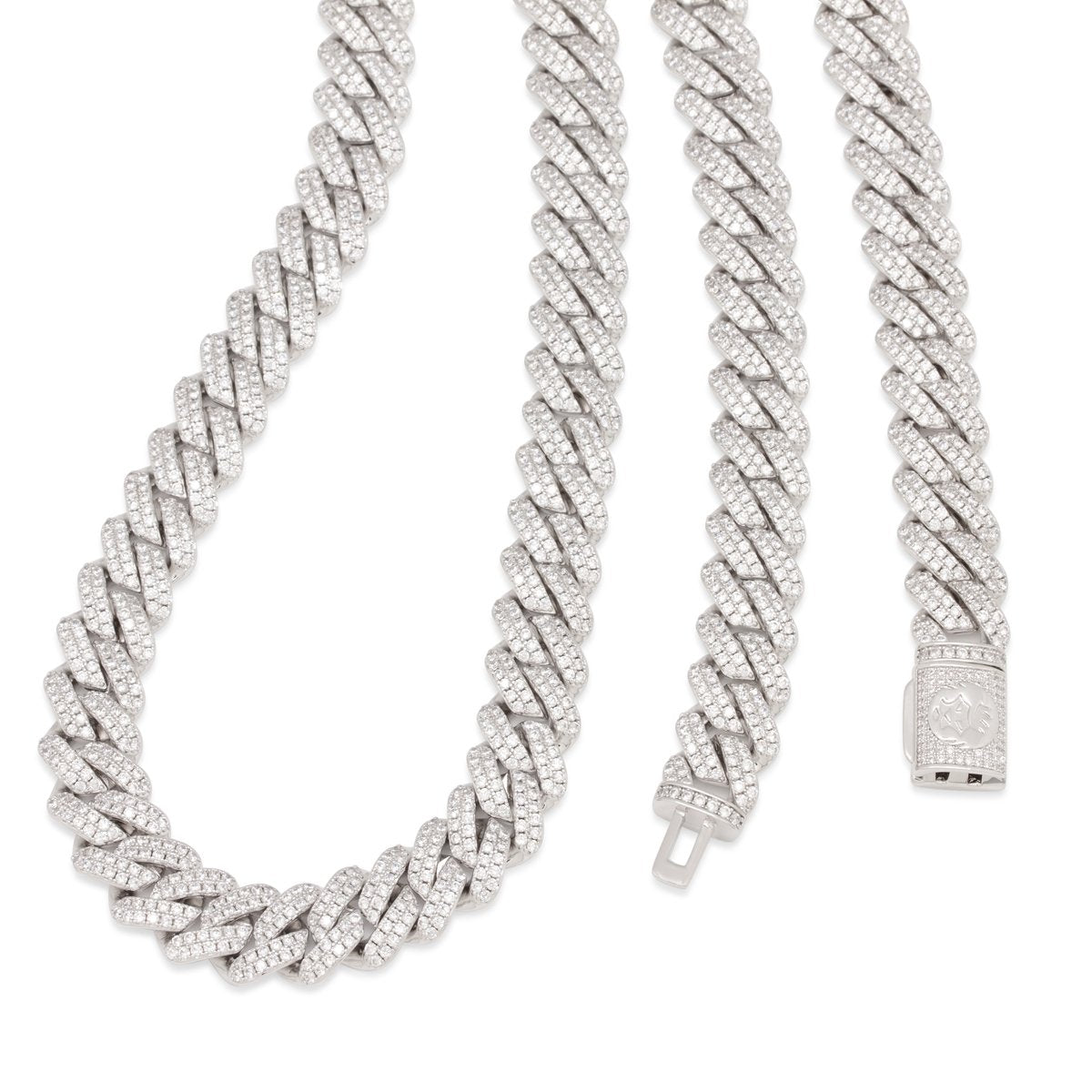 12mm Iced Diamond Cut Miami Cuban Link Chain in by King Ice