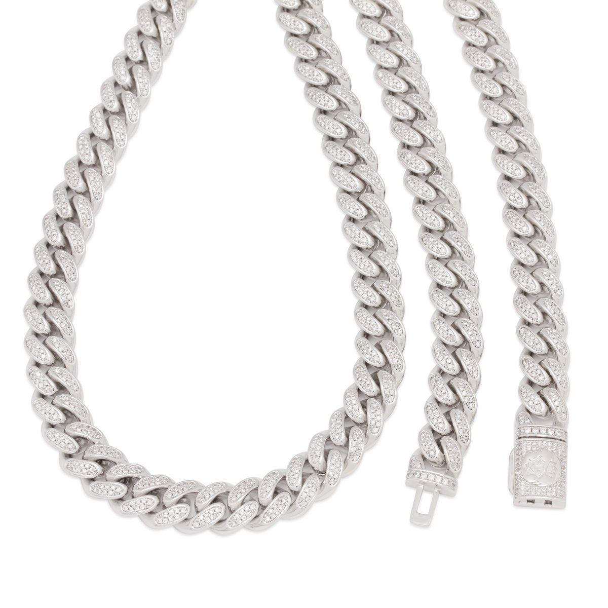 12mm Iced Miami Cuban Link Chain in by King Ice