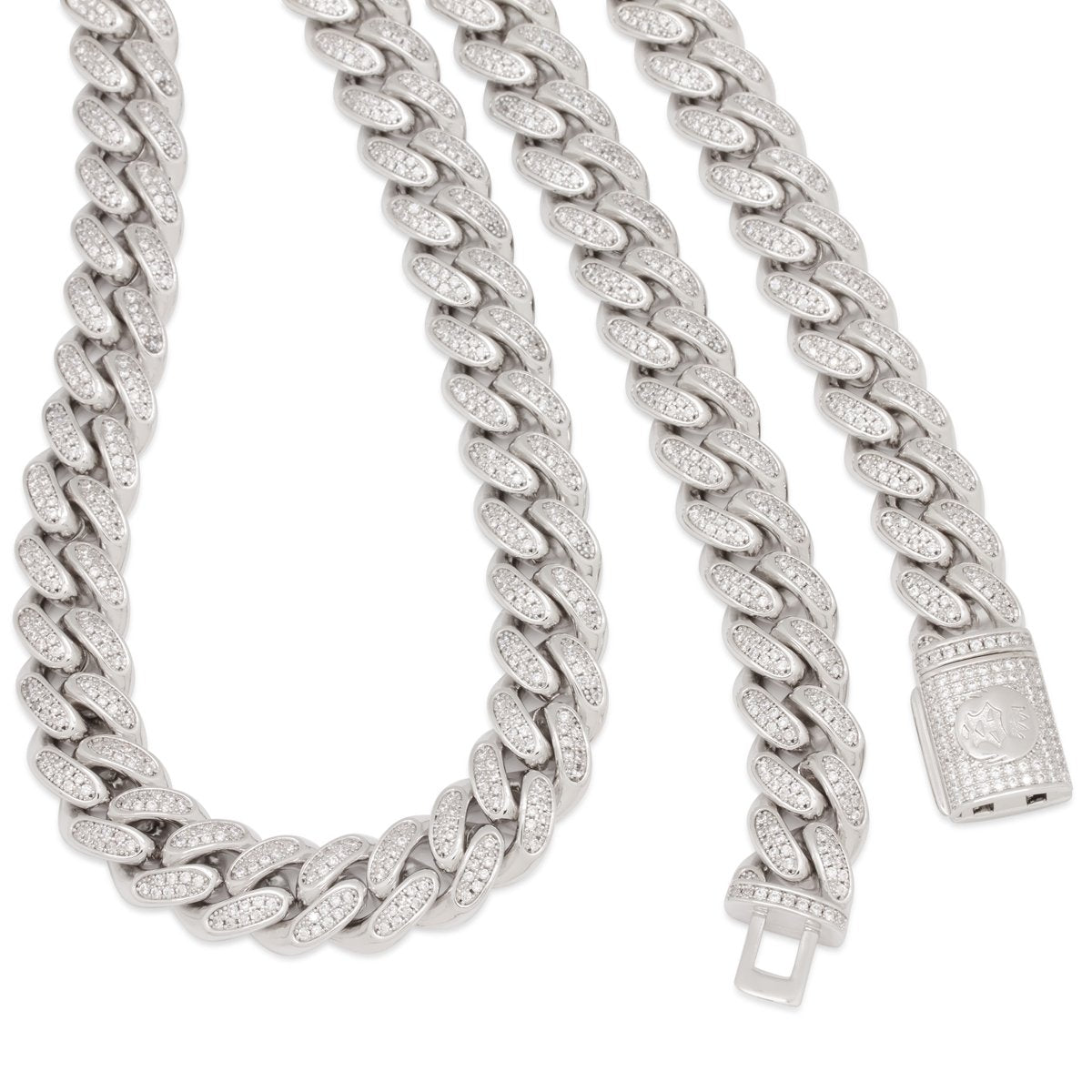 15mm Iced Miami Cuban Link Chain in by King Ice