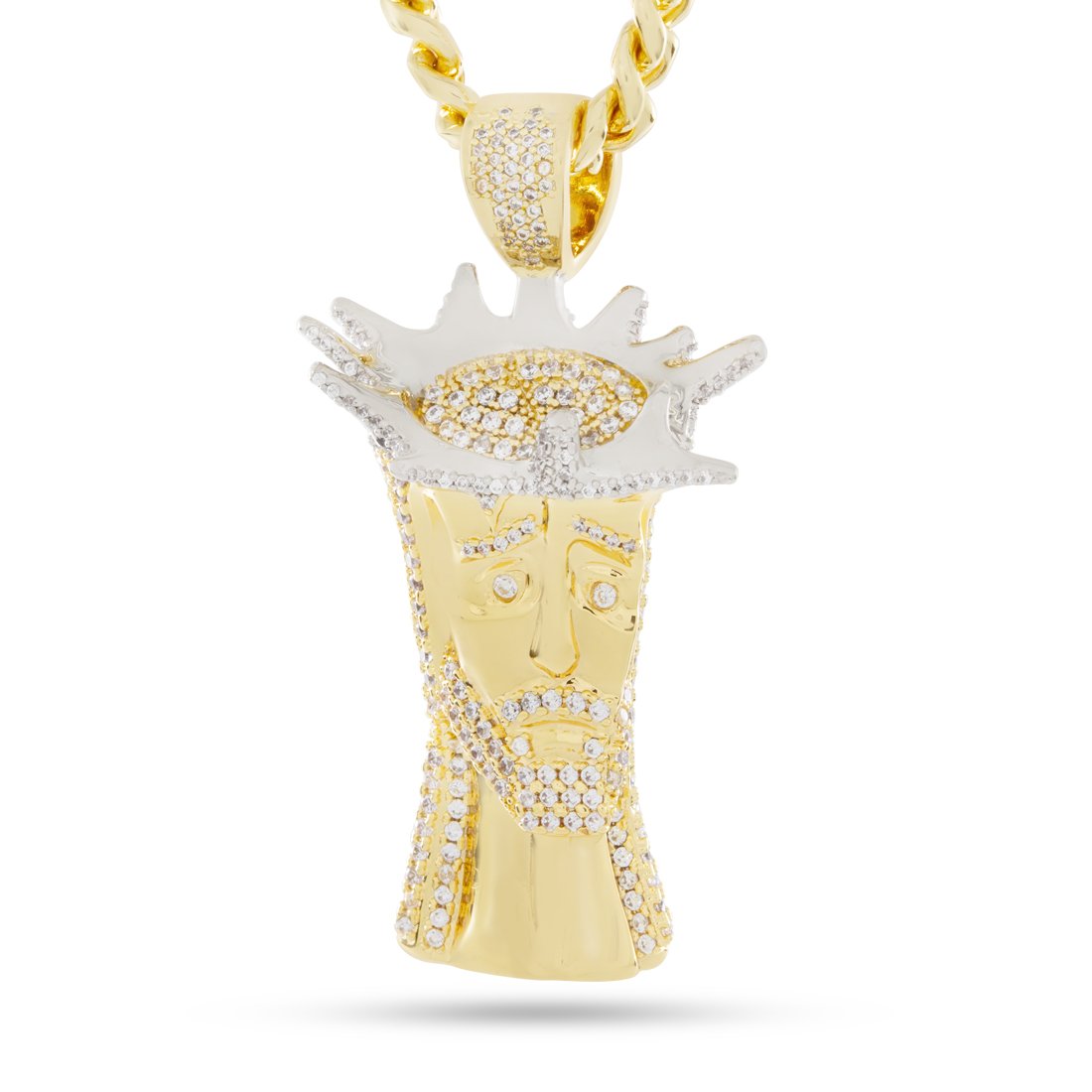 3D Boss Holy One Necklace in 14K Gold / 2.3" by King Ice