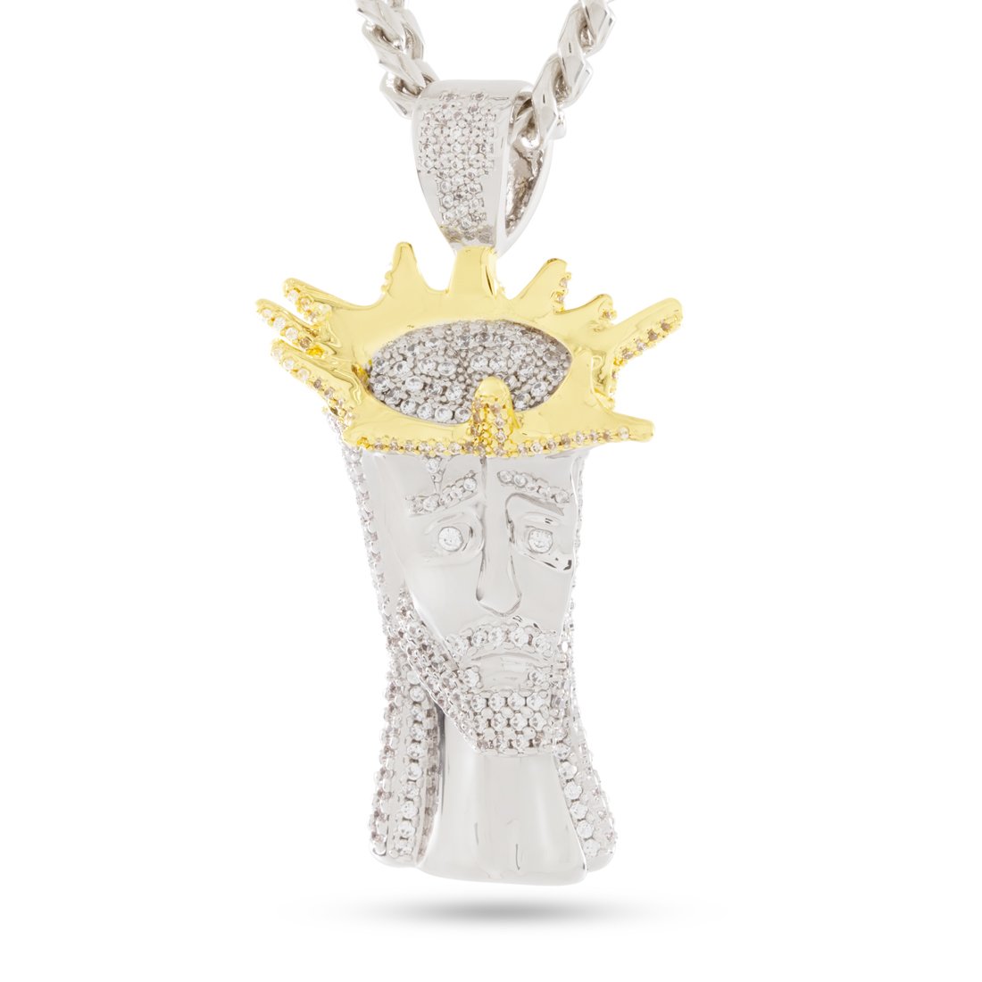 3D Boss Holy One Necklace in White Gold / 2.3" by King Ice