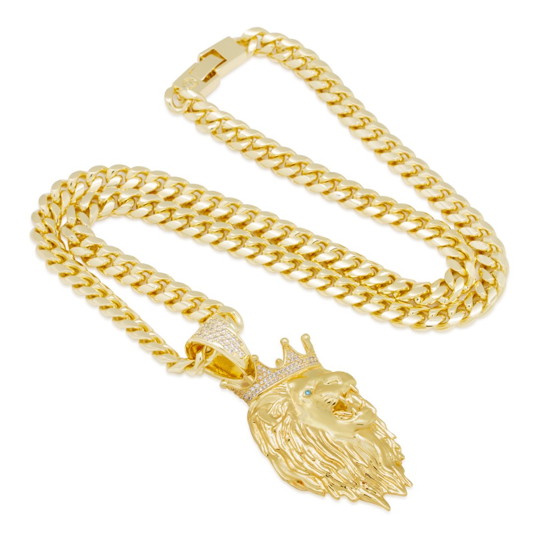 3D Boss Roaring Lion Necklace in by King Ice
