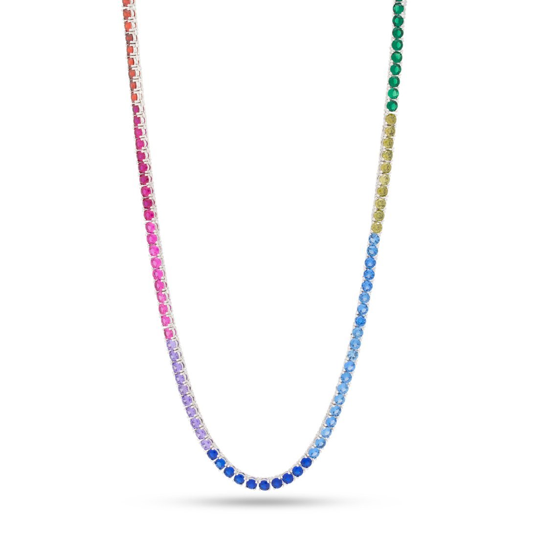 4mm Spectrum Tennis Chain in Gold Plated / White Gold / 16" by King Ice