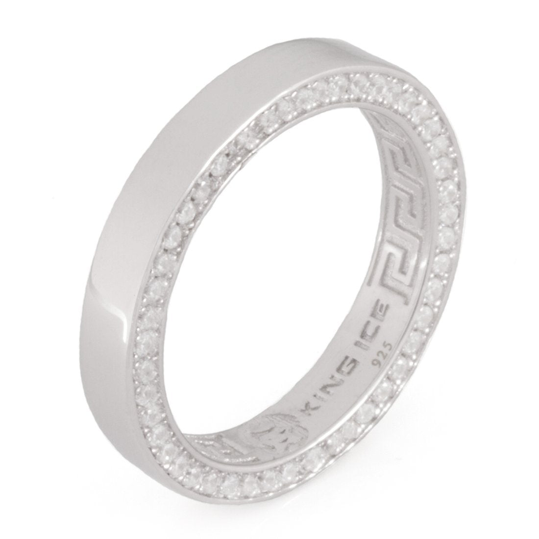 4mm Wedding Ring in Sterling Silver / White Gold / 7 by King Ice