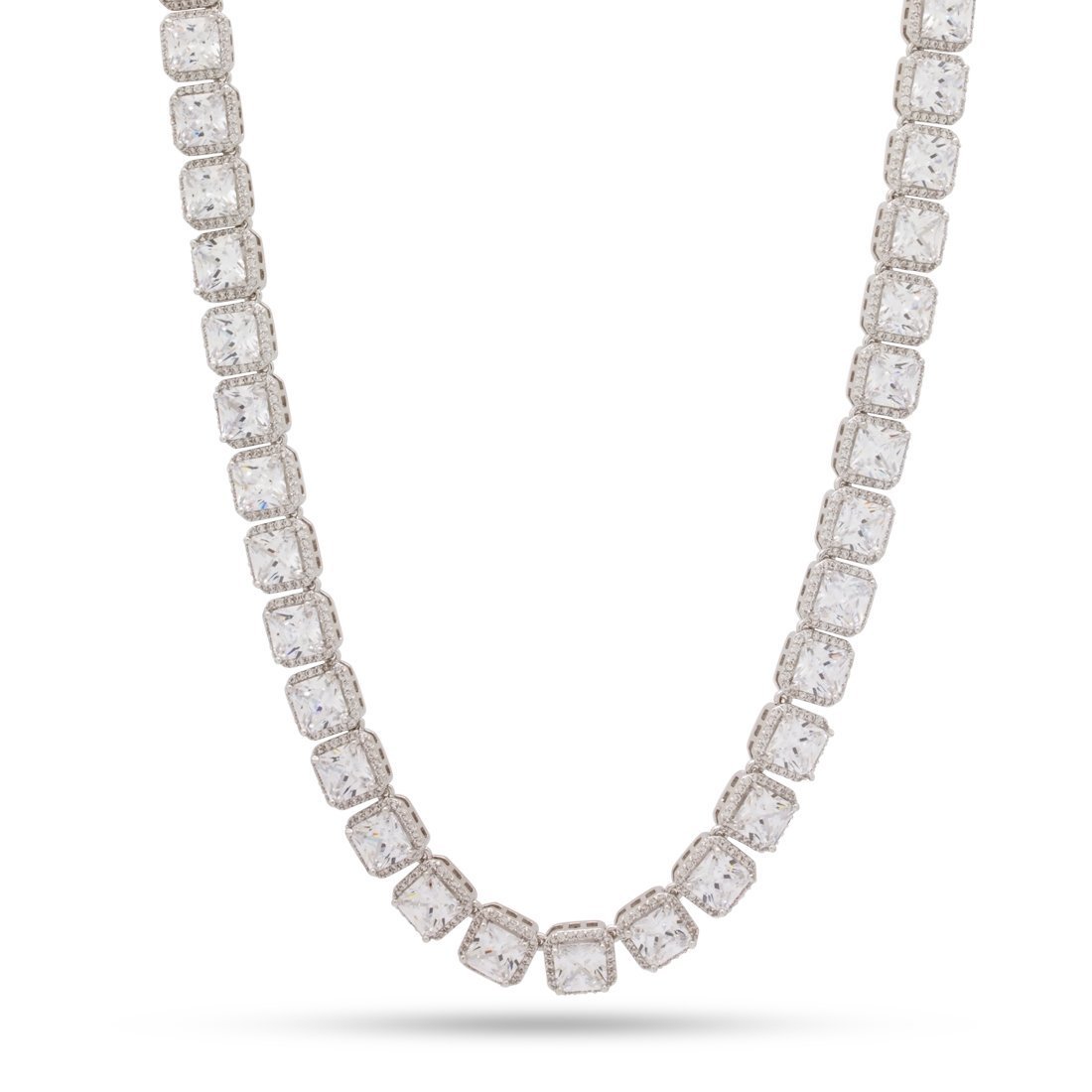 5mm Princess-Cut Tennis Chain in Gold Plated / White Gold / 18" by King Ice