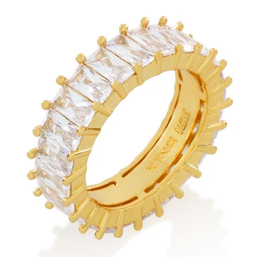 6mm Baguette Ring in Sterling Silver / 14K Gold / 7 by King Ice