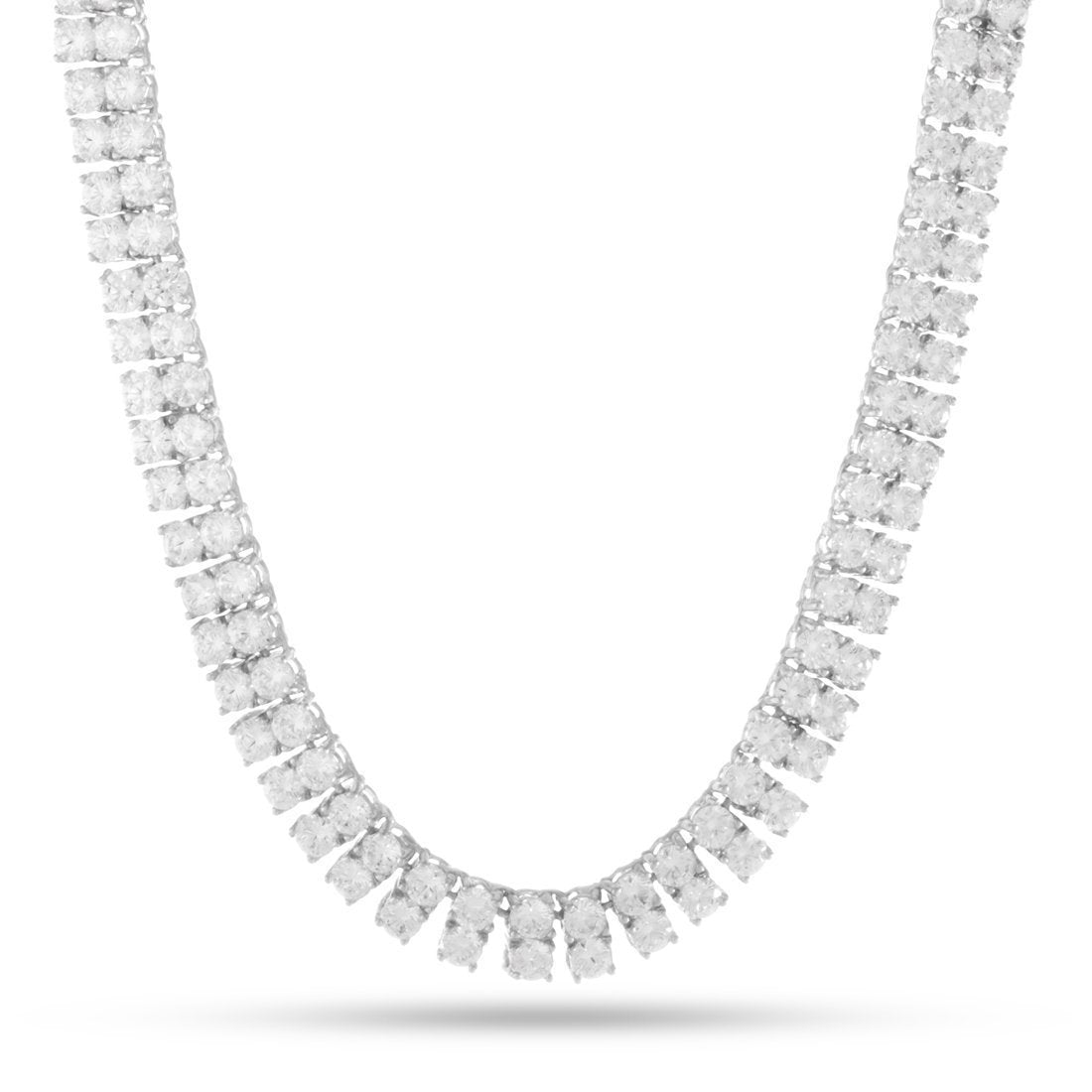 8mm Double-Row Tennis Chain in Gold Plated / White Gold / 18" by King Ice