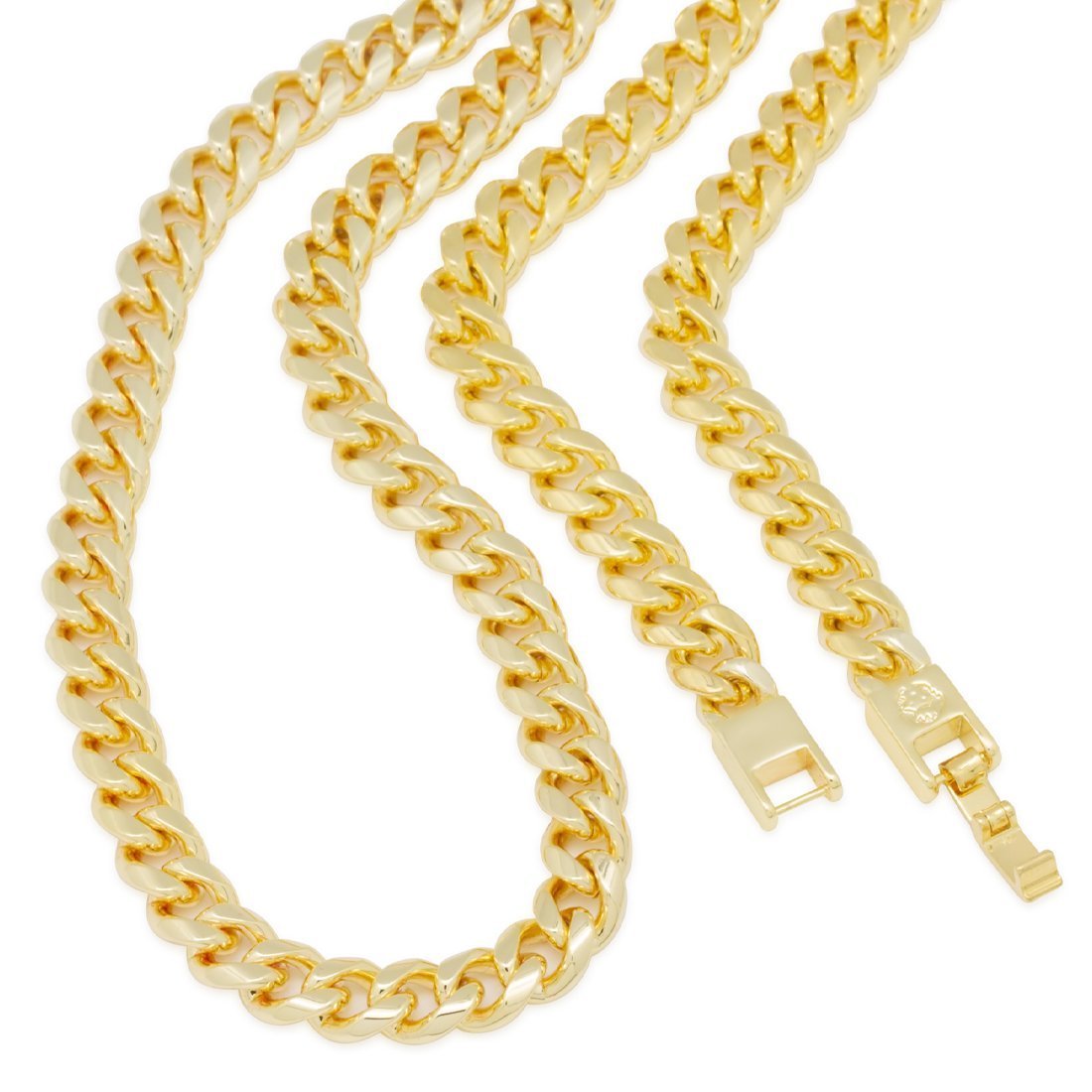 8mm Miami Cuban Link Chain Choker Set in by King Ice