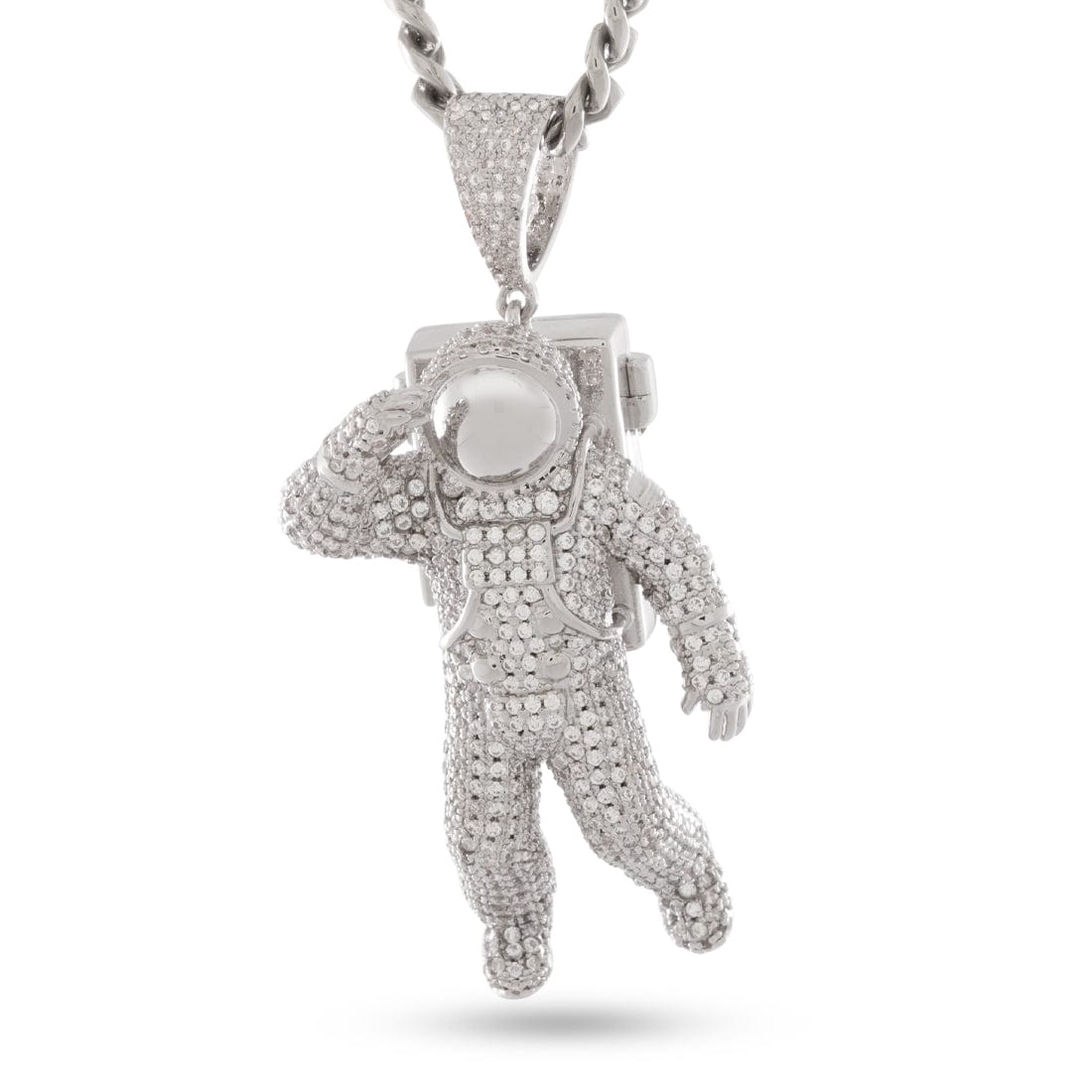 Astronaut Necklace in White Gold / 2.6" by King Ice