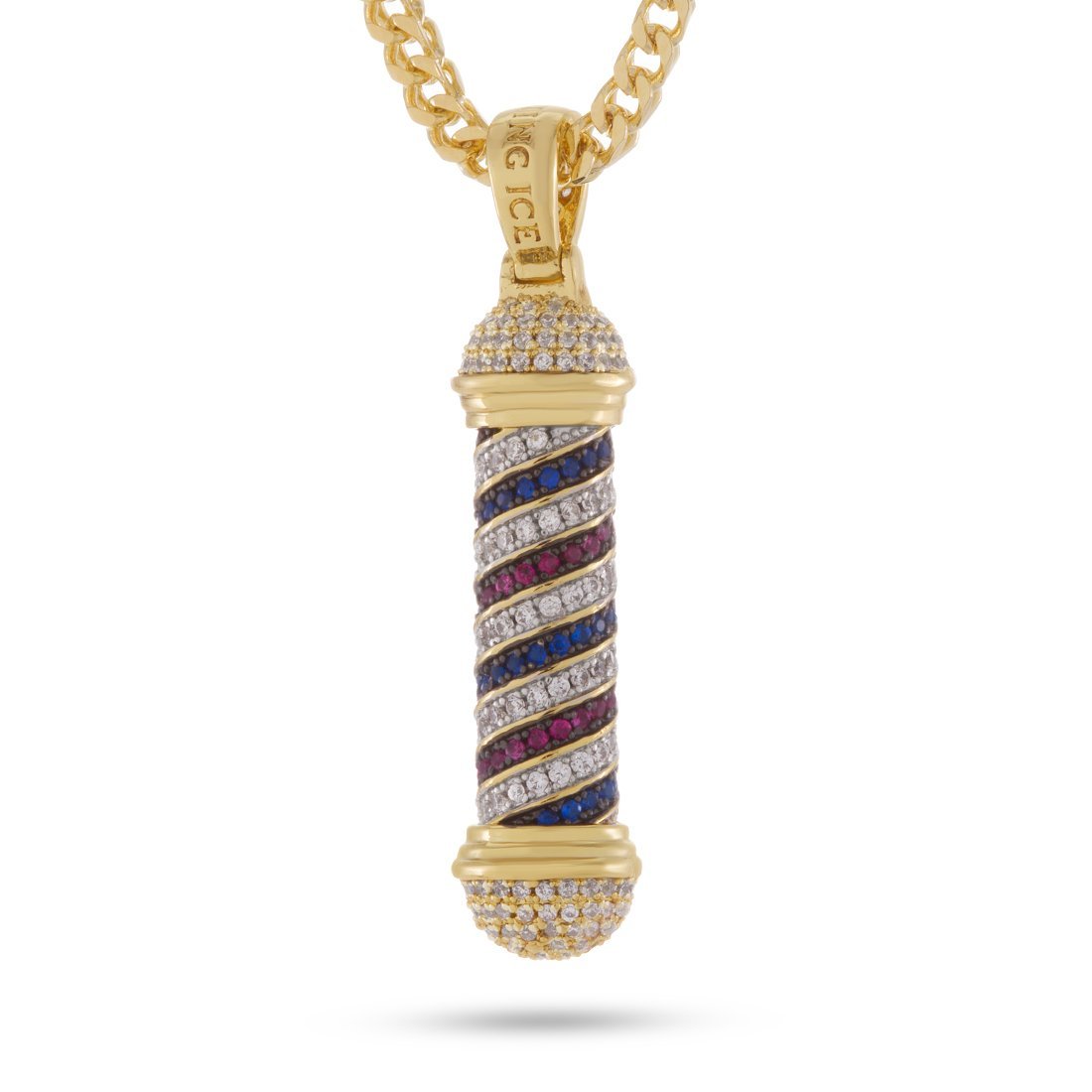 Barber Shop Pole Necklace in by King Ice