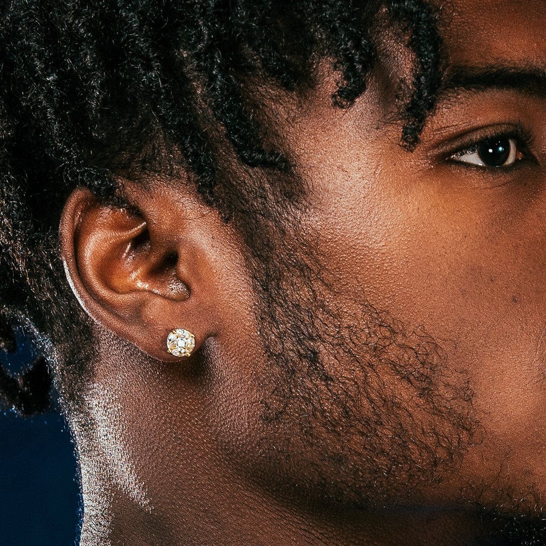 Brilliant-Cut Button Stud Earrings in by King Ice