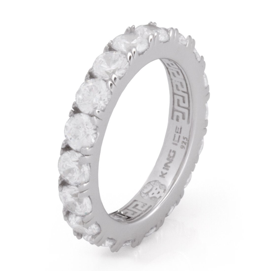 Brilliant-Cut Ring in Sterling Silver / White Gold / 7 by King Ice