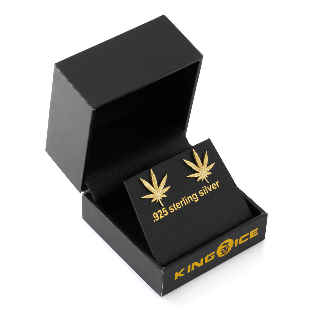 Cannabis Leaf Stud Earrings in by King Ice