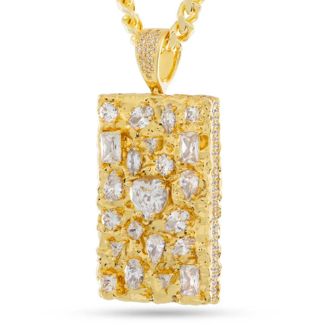 Diamond in the Rough Necklace in 14K Gold / 2.1" by King Ice