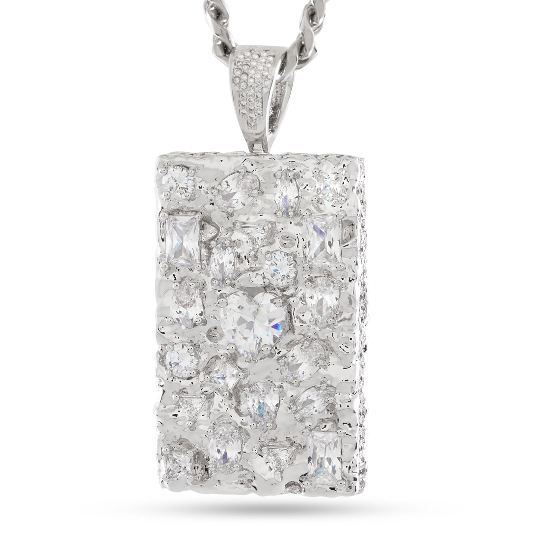 Diamond in the Rough Necklace in White Gold / 2.1" by King Ice