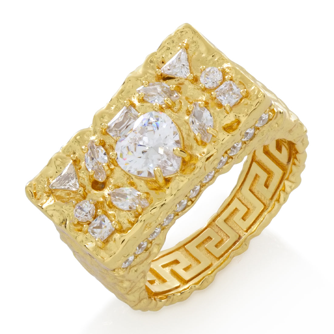 Diamond in the Rough Ring in Sterling Silver / 14K Gold / 7 by King Ice