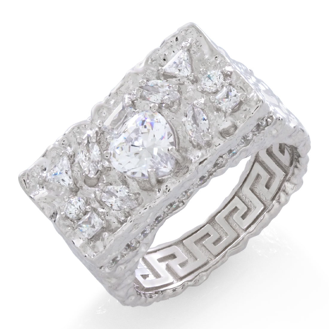 Diamond in the Rough Ring in Sterling Silver / White Gold / 7 by King Ice