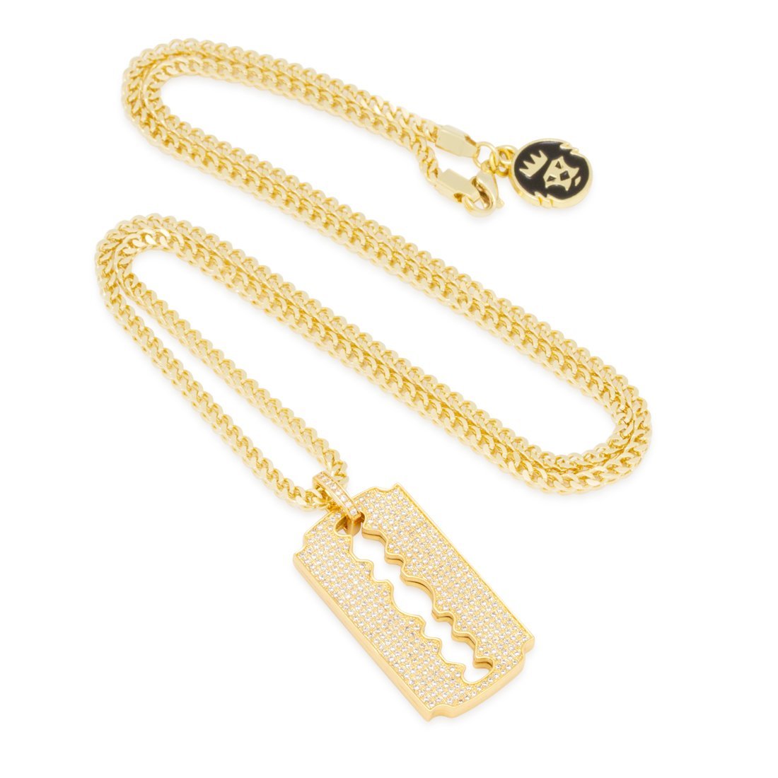 Double-Edge Razor Blade Necklace in 14K Gold / 1.7" by King Ice