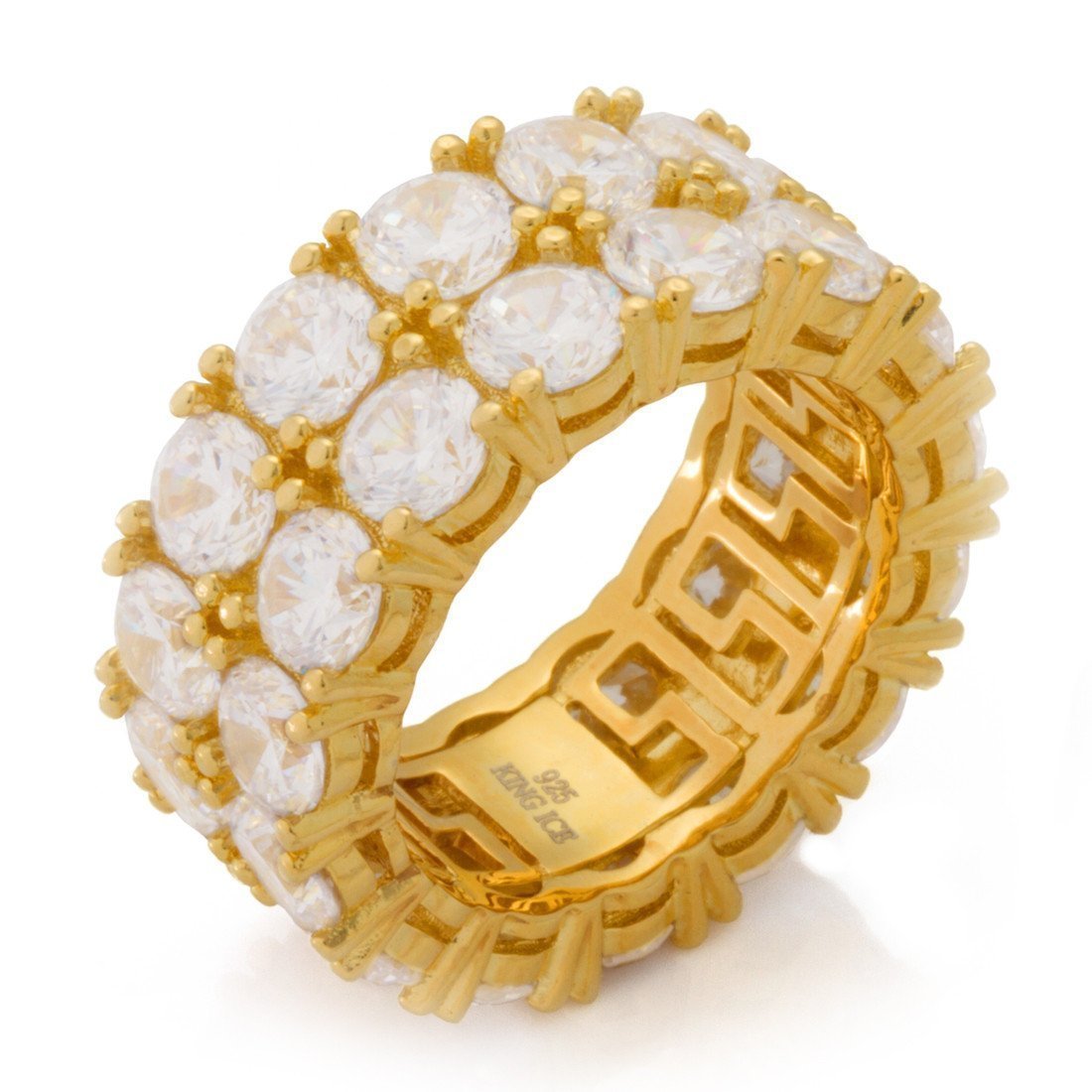 Double-Row Brilliant-Cut Ring in Sterling Silver / 14K Vermeil / 7 by King Ice