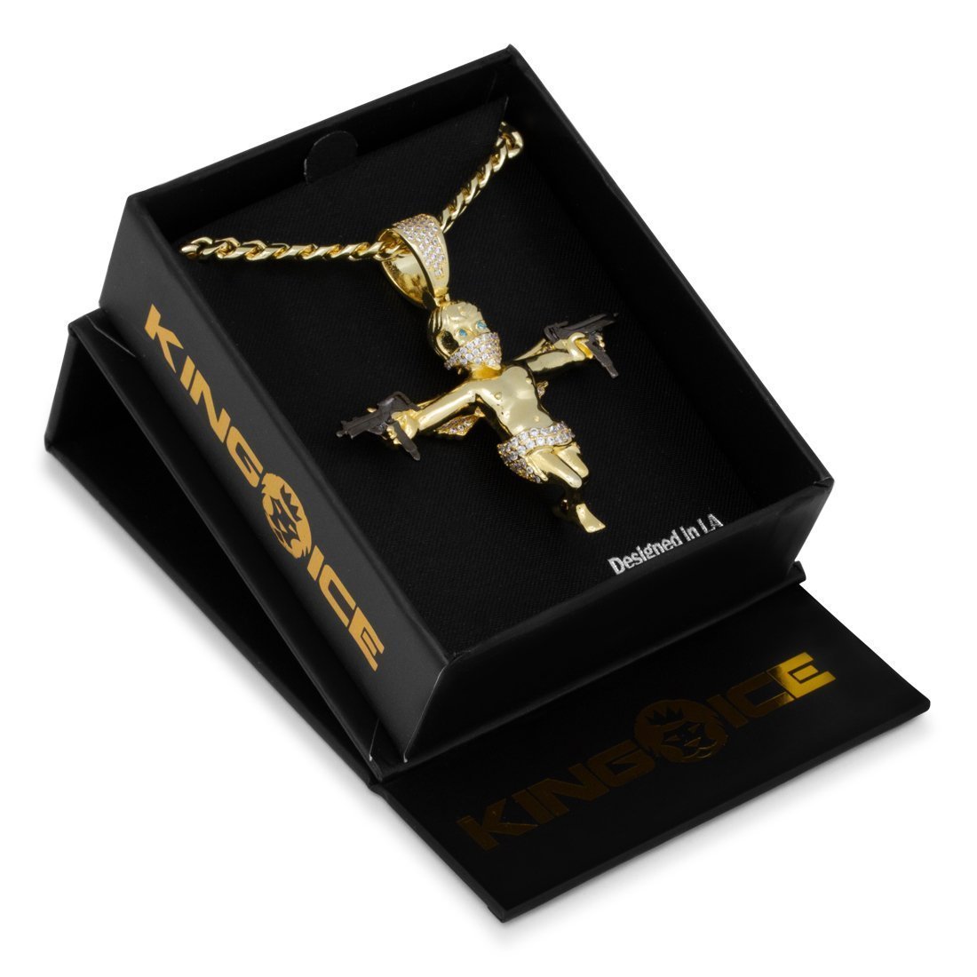 Dual Uzi Angel Necklace in by King Ice