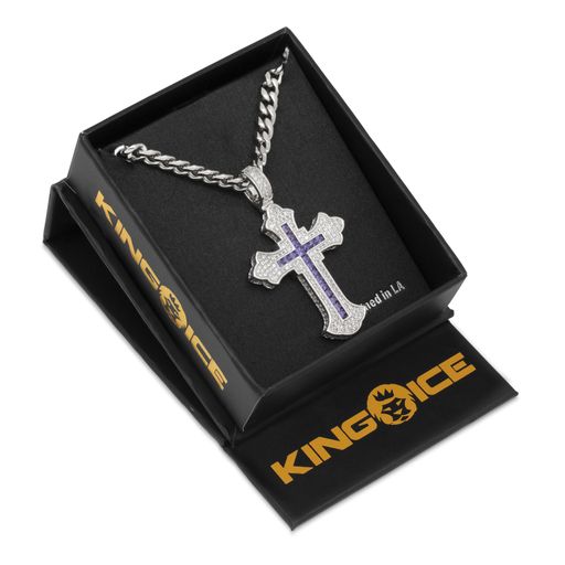 Fleur de Lis Cross Necklace in by King Ice