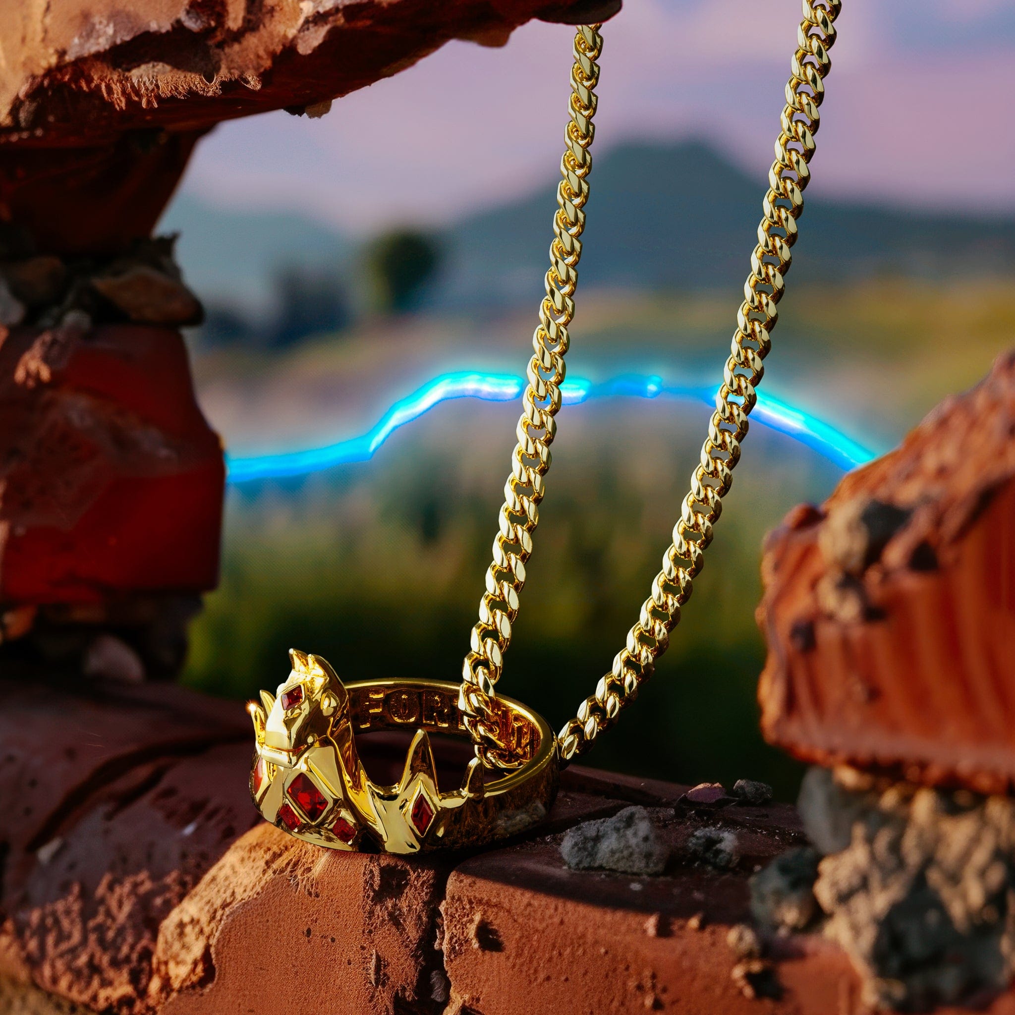 Fortnite x King Ice - Victory Crown Necklace  in  14K Gold / 1.5" by King Ice