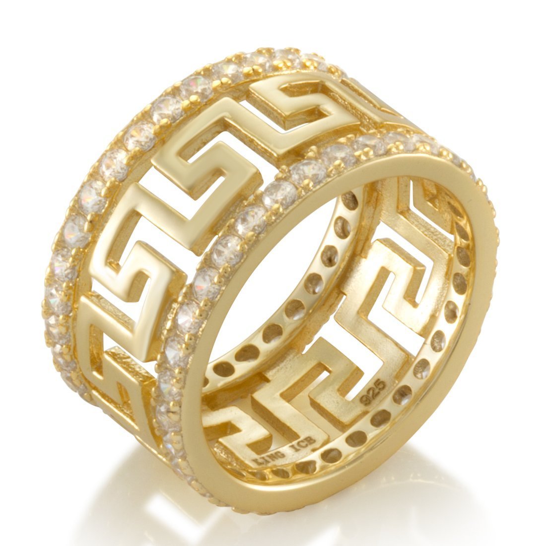 Greek Key Ring in Sterling Silver / 14K Vermeil / 7 by King Ice