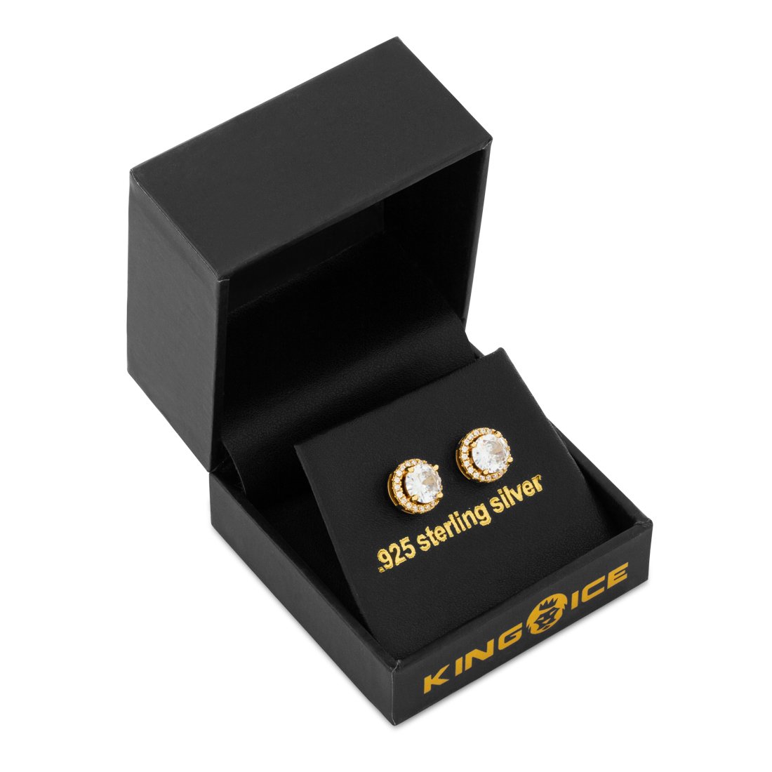Halo Brilliant-Cut Stud Earrings in by King Ice