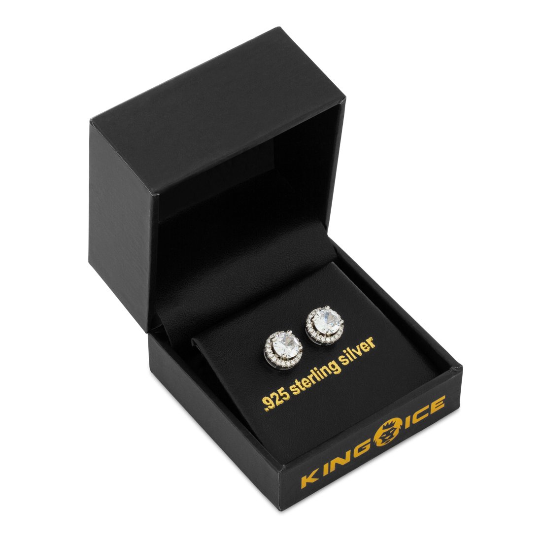 Halo Brilliant-Cut Stud Earrings in by King Ice