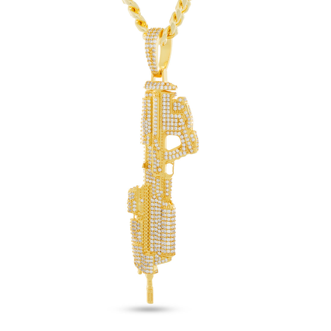 Halo x King Ice - MA5C Assault Rifle Necklace in 14K Gold / 3" by King Ice