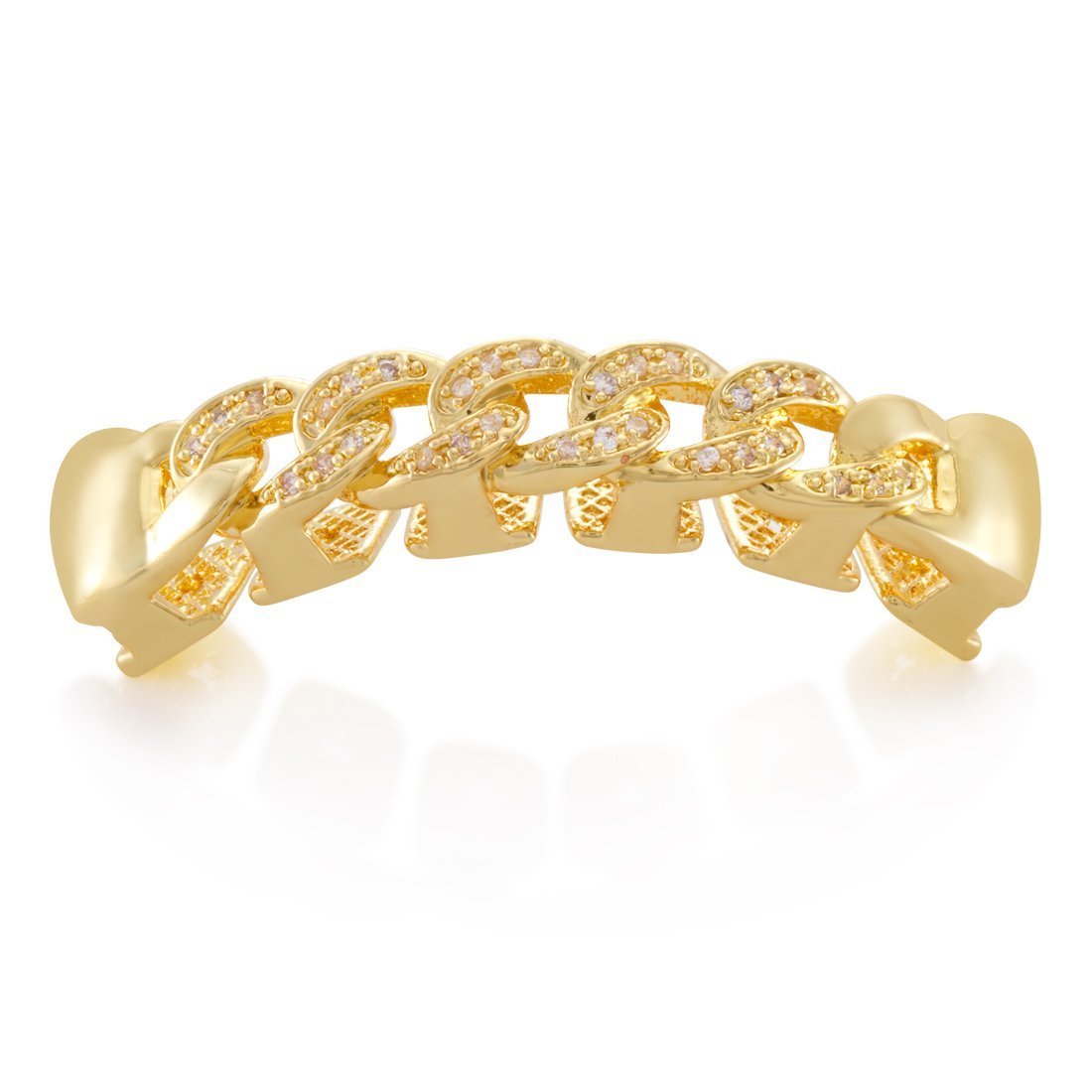 Iced Miami Cuban Link Grillz in 14K Gold / Top by King Ice