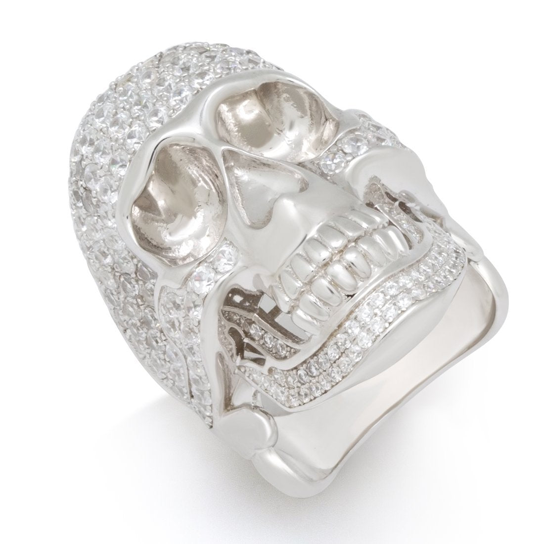 Iced Death Ring in Sterling Silver / White Gold / 7 by King Ice