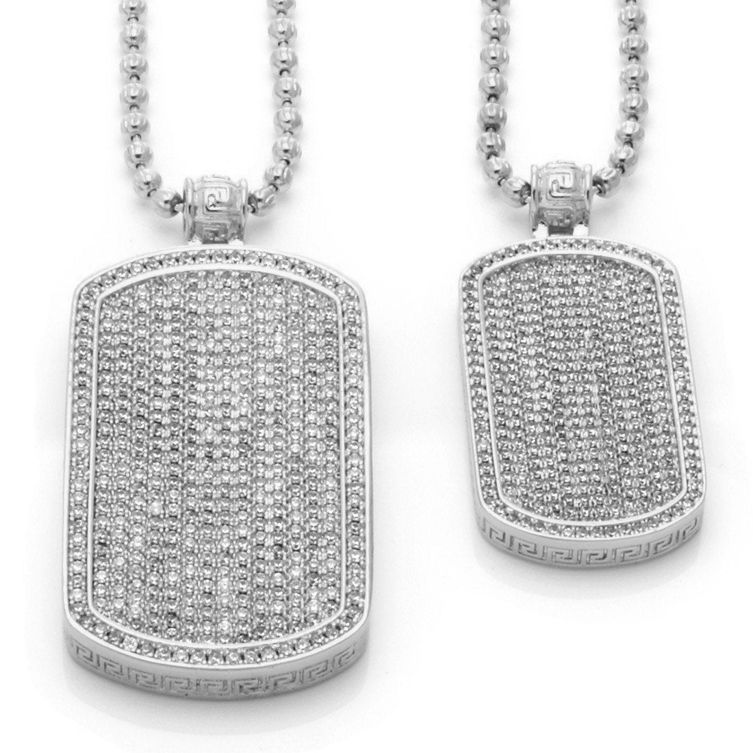 Iced Dog Tag Necklace in by King Ice