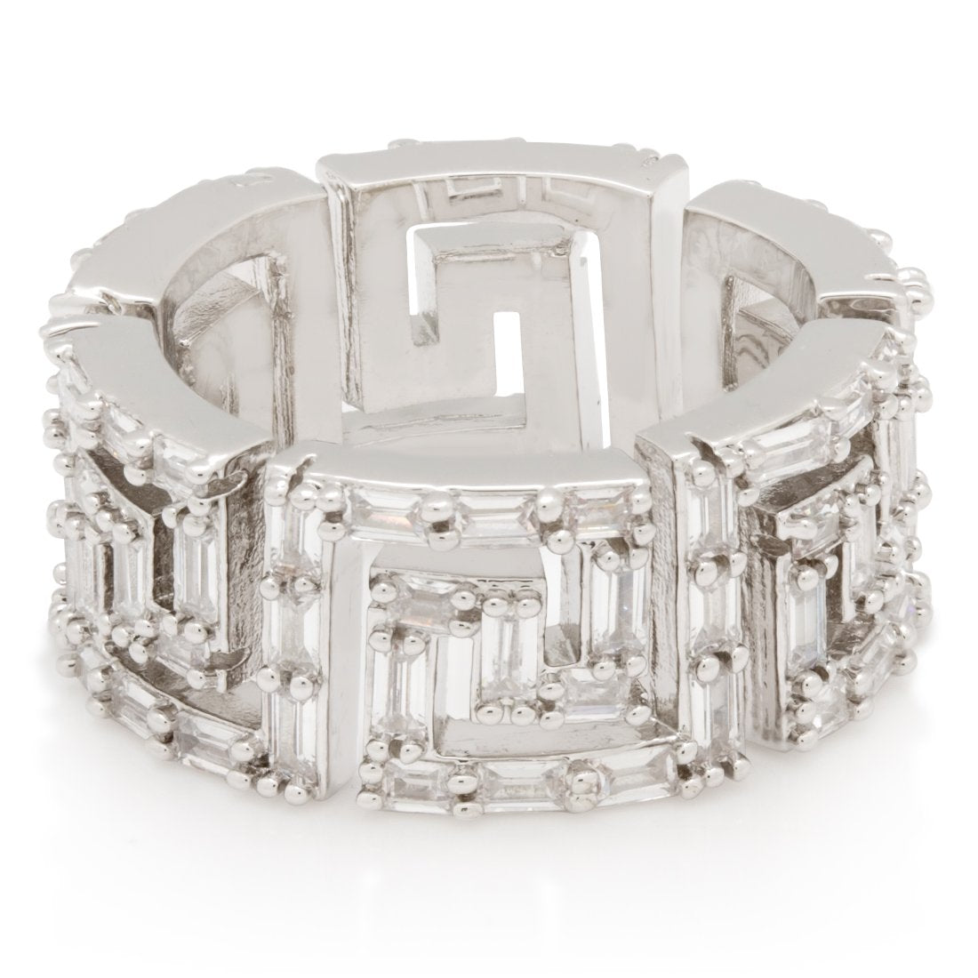 Iced Greek Key Ring in by King Ice