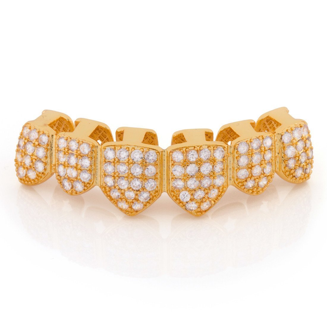 Iced Studded Grillz in 14K Gold / Bottom by King Ice
