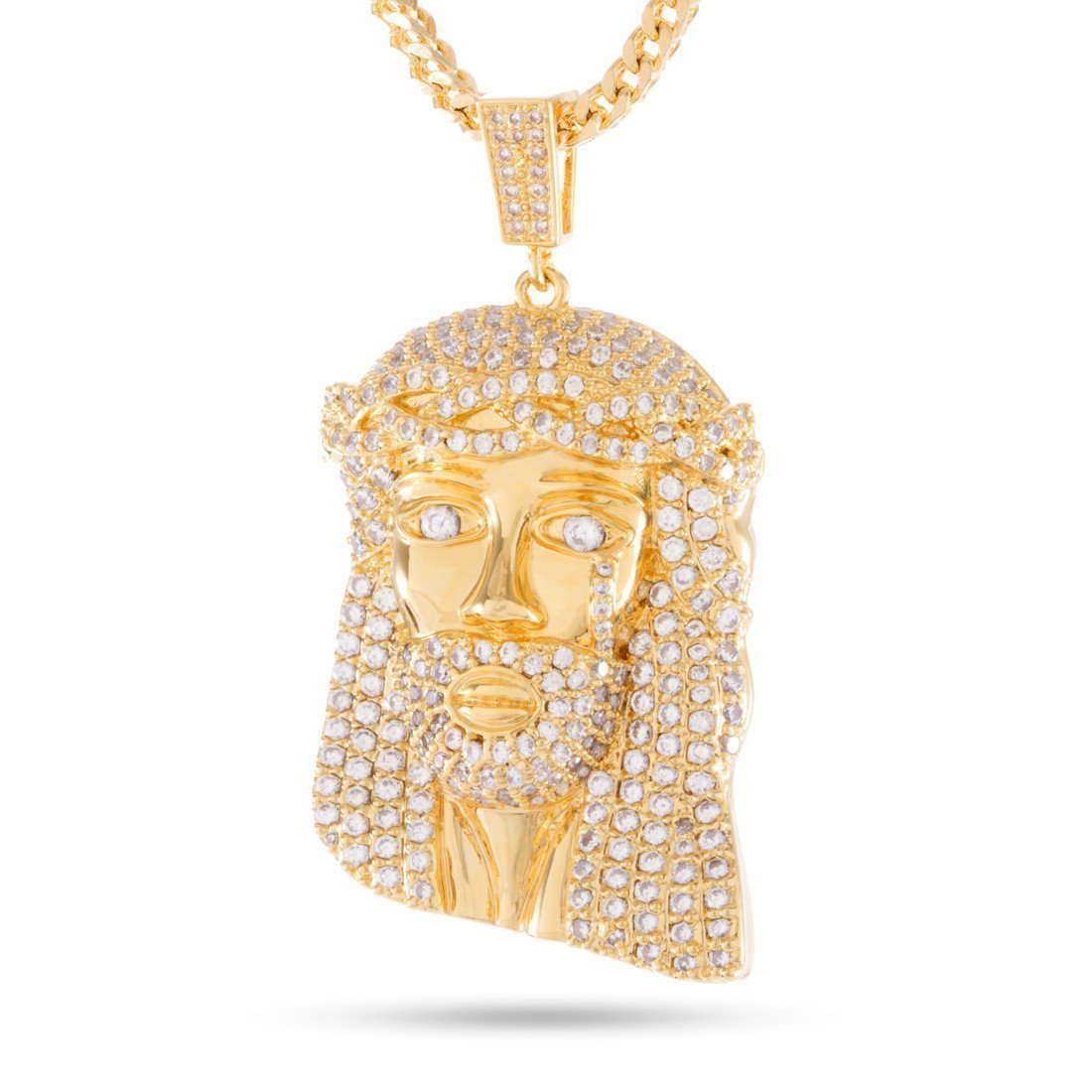 Jesus Necklace in 14K Gold / 1.8" by King Ice