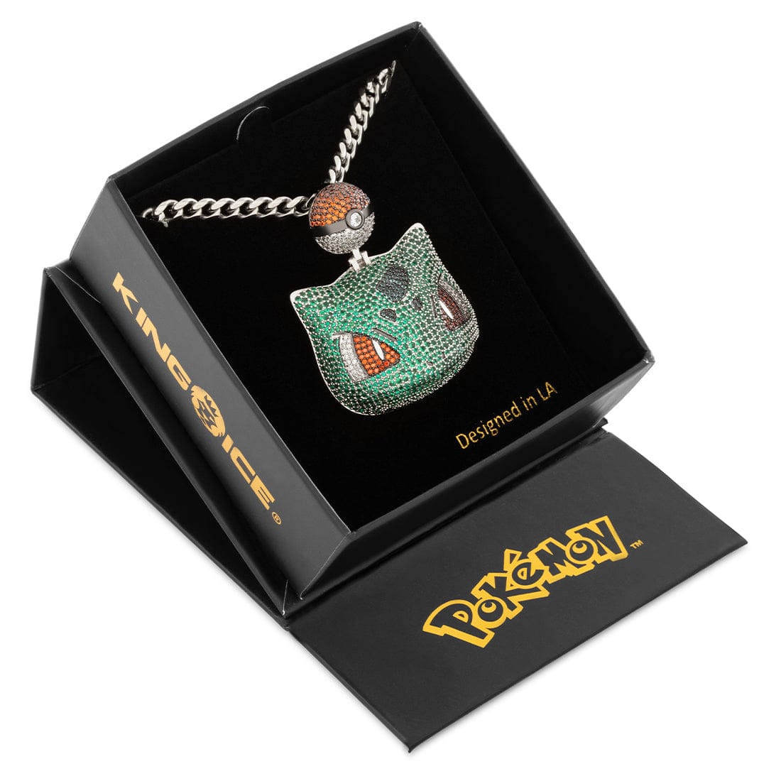 King Ice | Pokémon - Bulbasaur Necklace in 14K Gold / 2" by King Ice