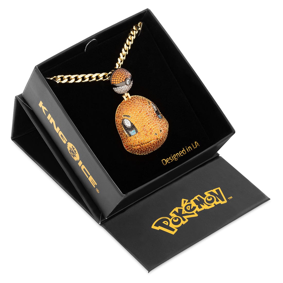 King Ice | Pokémon - Charmander Necklace in 14K Gold / 2.1" by King Ice