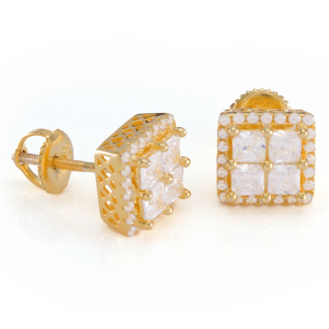 Layered Stud Earrings in Sterling Silver / 14K Vermeil / 9mm by King Ice