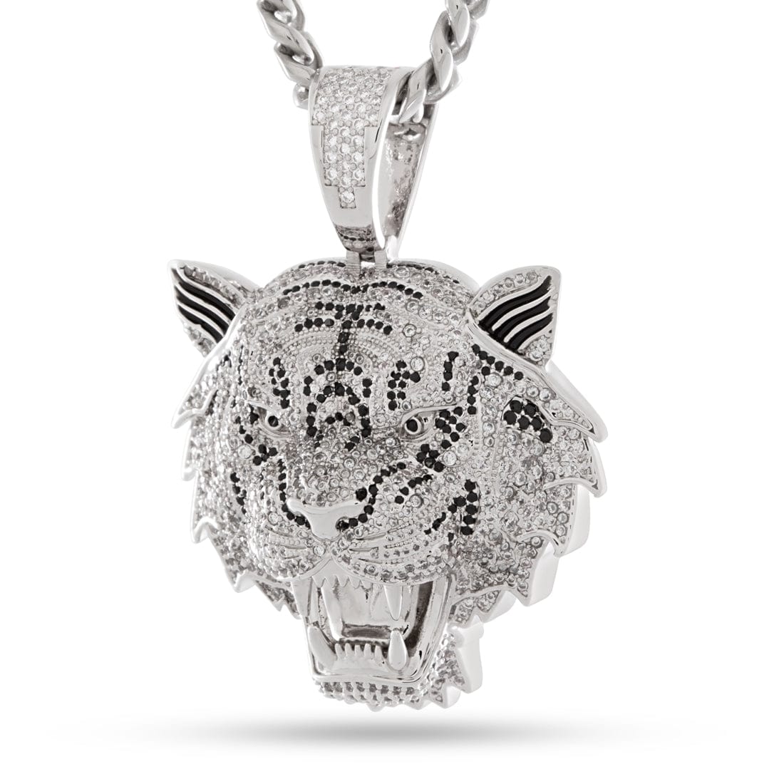 Leif Tiger Necklace  in  White Gold by King Ice
