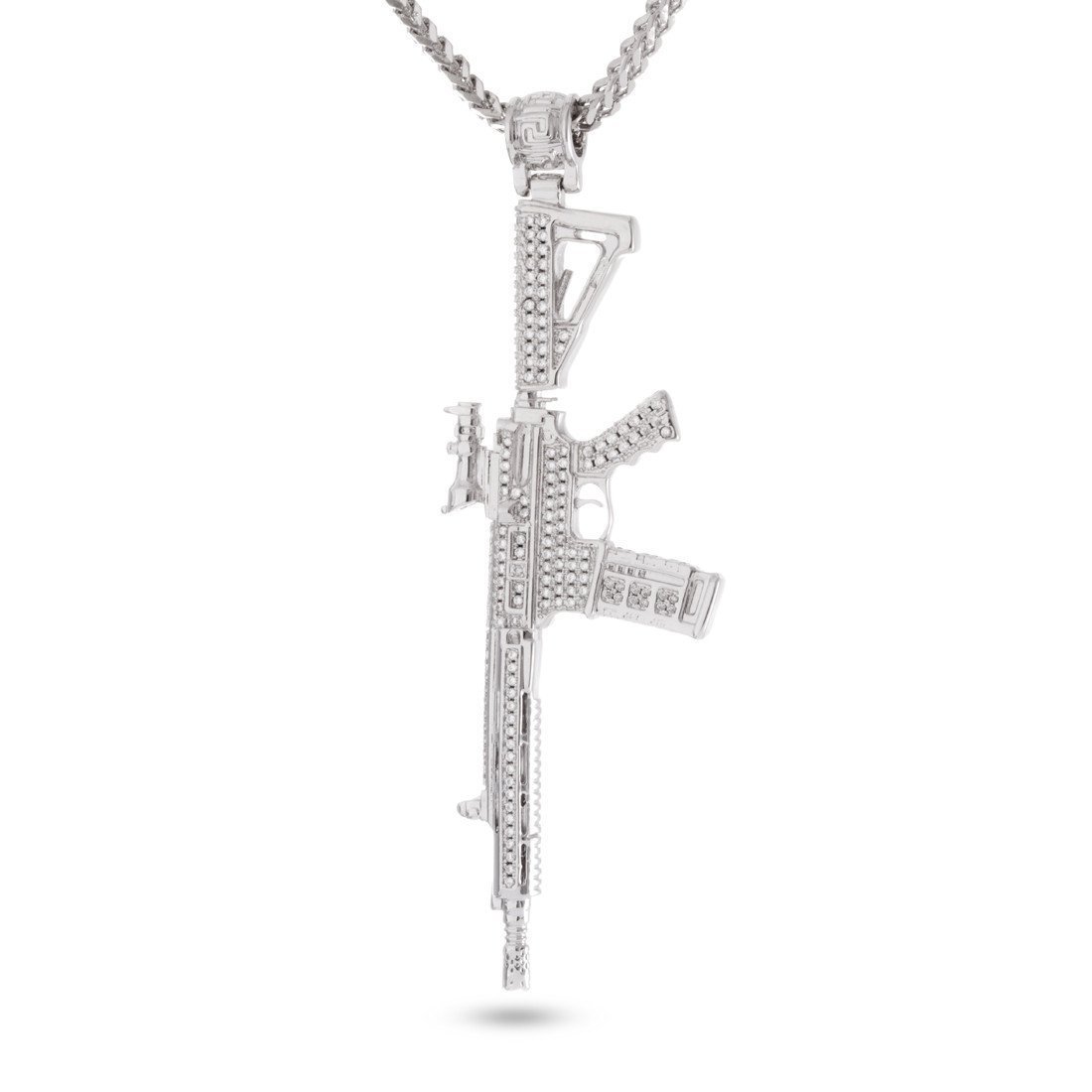 M4 Necklace in White Gold / 3.4" by King Ice