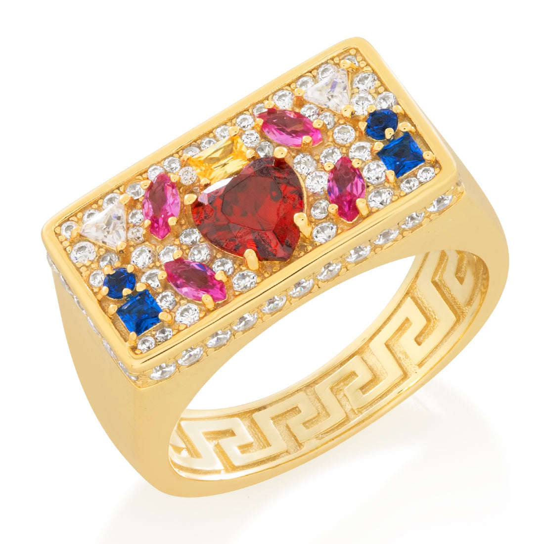 Multi-Color Crown Julz Ring in Sterling Silver / 14K Vermeil / 7 by King Ice