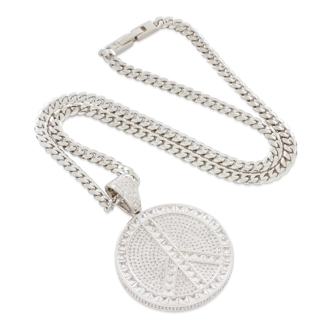 Peace and Love Medallion Necklace in by King Ice