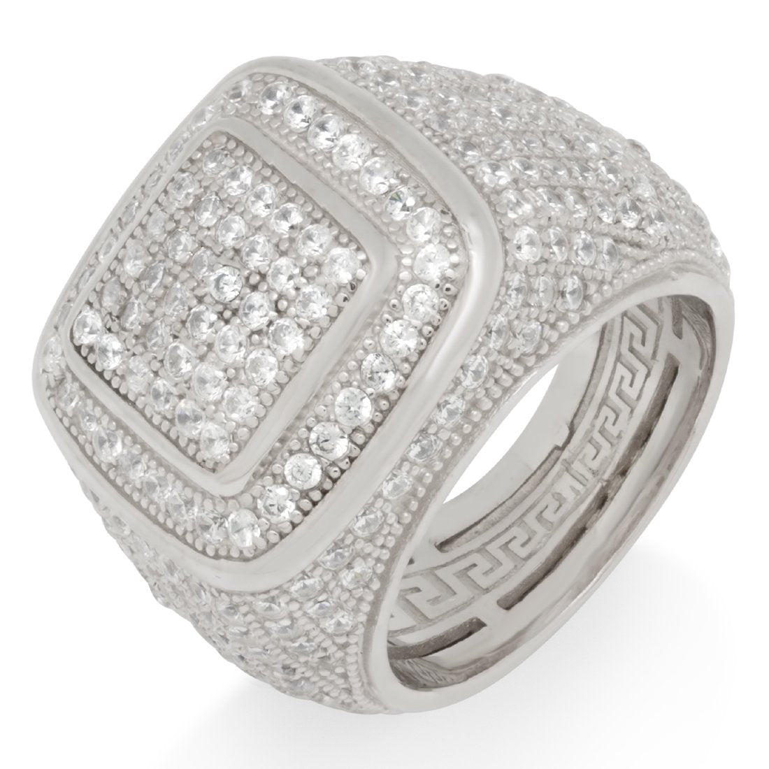 Platform Ring in Sterling Silver / White Gold / 7 by King Ice