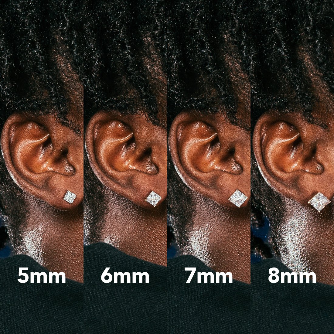 Princess-Cut Stud Earrings in by King Ice