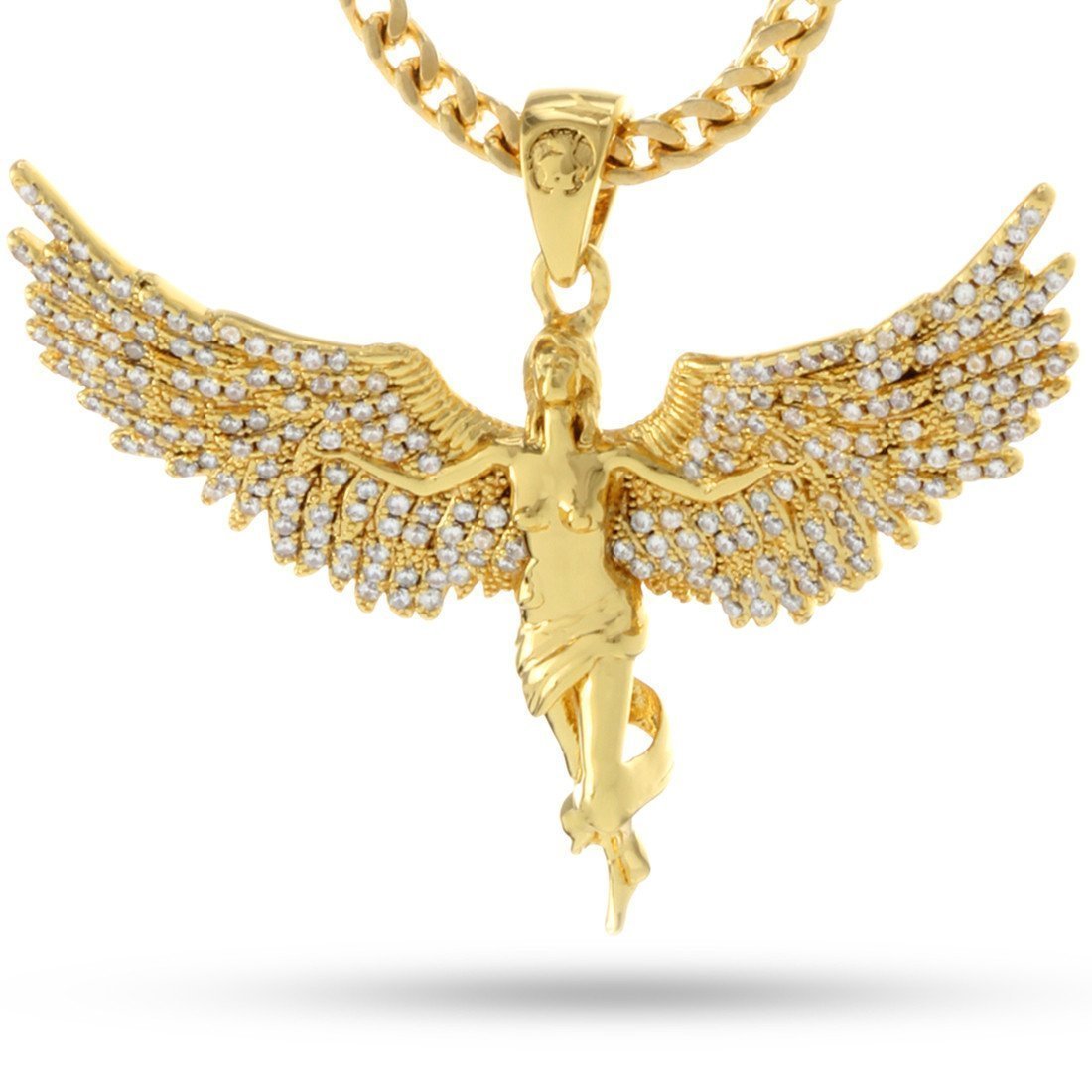 Soaring Angel Necklace in 14K Gold / 1.5" by King Ice