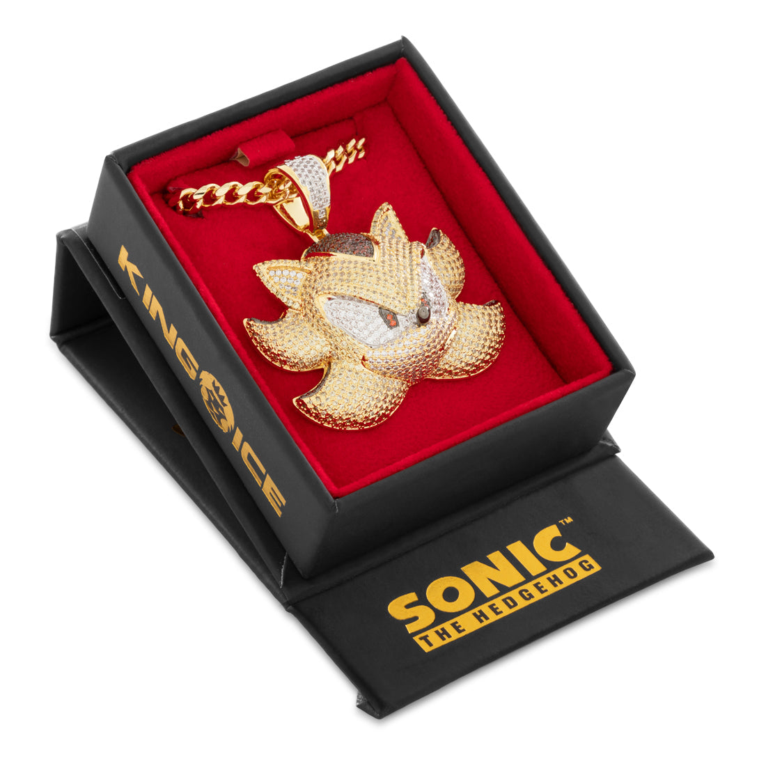 Sonic the Hedgehog x King Ice - Super Shadow Necklace in 14K Gold / 2" by King Ice