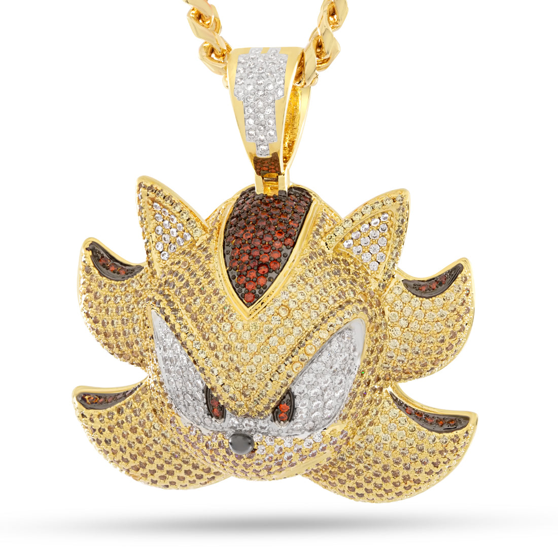 Sonic the Hedgehog x King Ice - Super Shadow Necklace in 14K Gold / 2" by King Ice